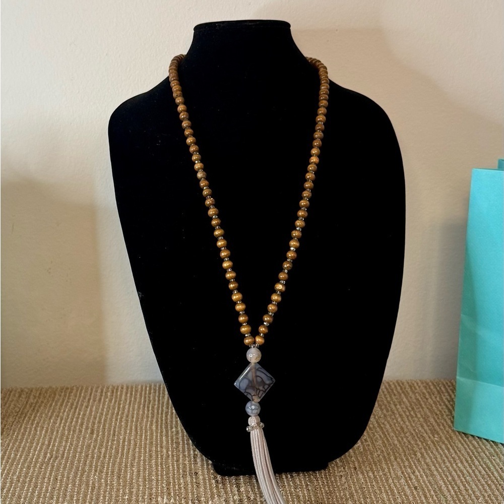 Boho Beaded Statement Necklace - image 2